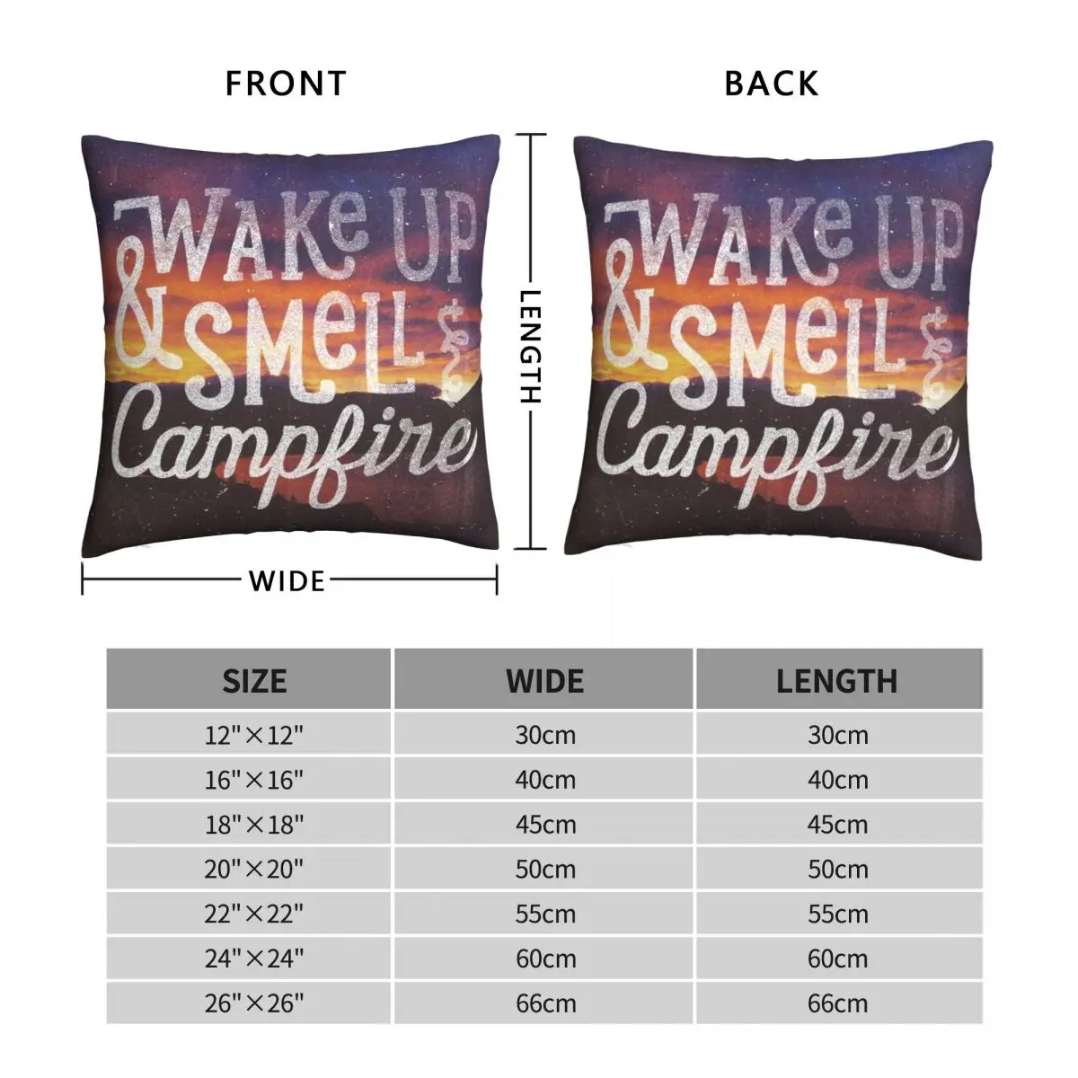 Wake Up And Smell The Campfire Square Pillowcase Polyester Linen Velvet Zip Decor Pillow Case Bed Cushion Case Wholesale 18