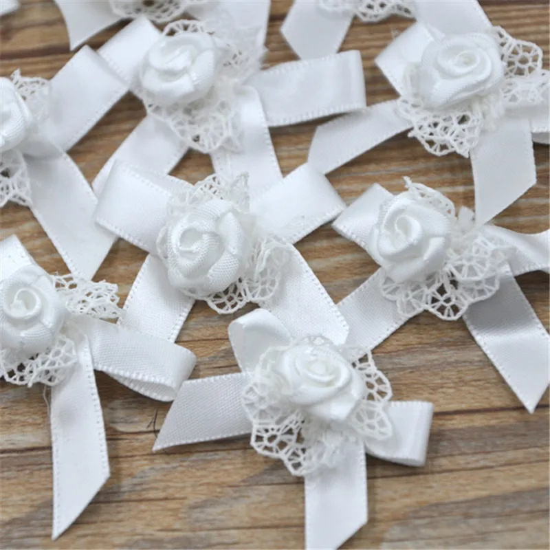 24 pcs 40mmX35mm Mix Color Ribbon flowers DIY appliques Apparel Accessories garment supplies A035