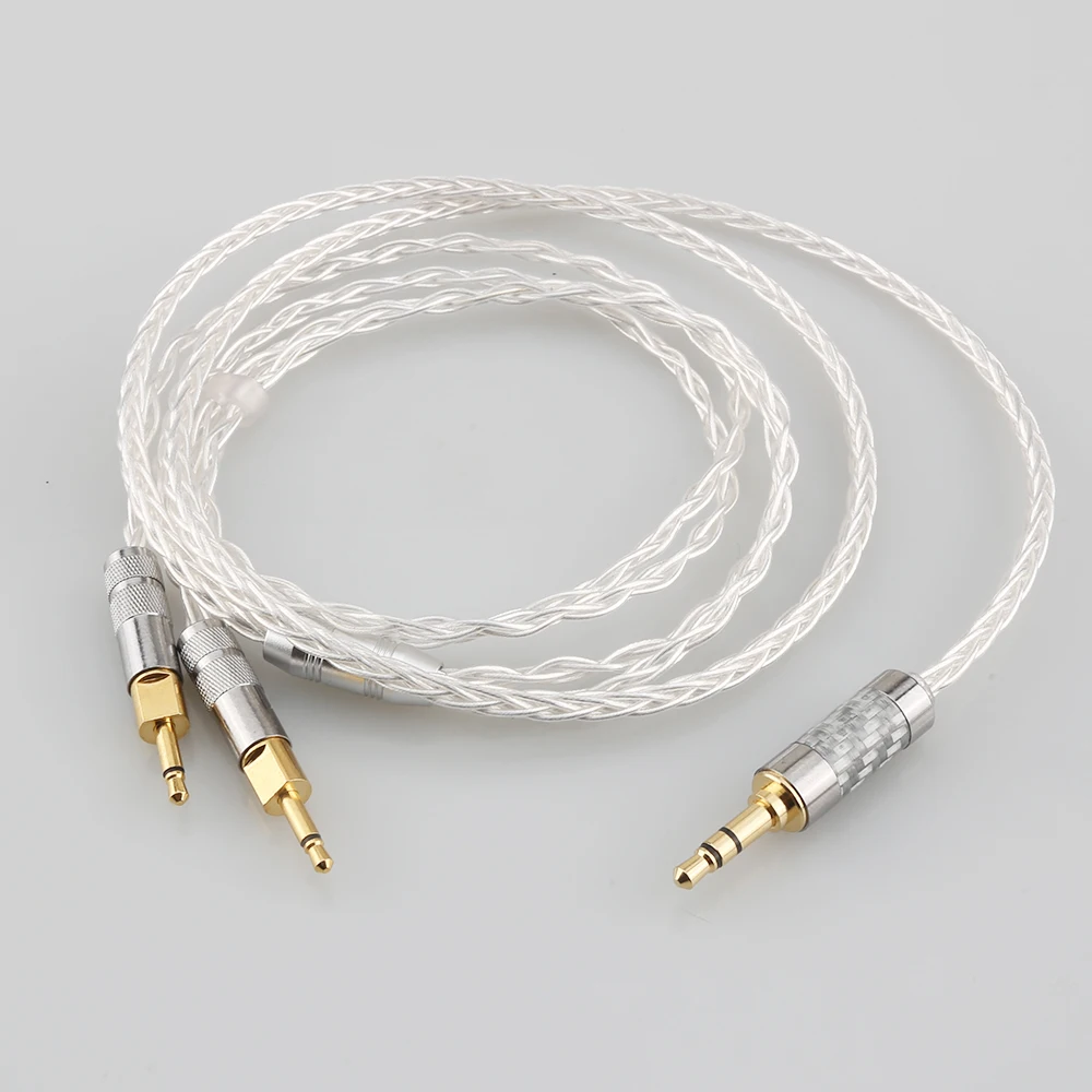 

2.5mm 4.4mm XLR 3.5mm 8 Core Silver Plated OCC Earphone Cable For Sennheiser HD700 Headphone