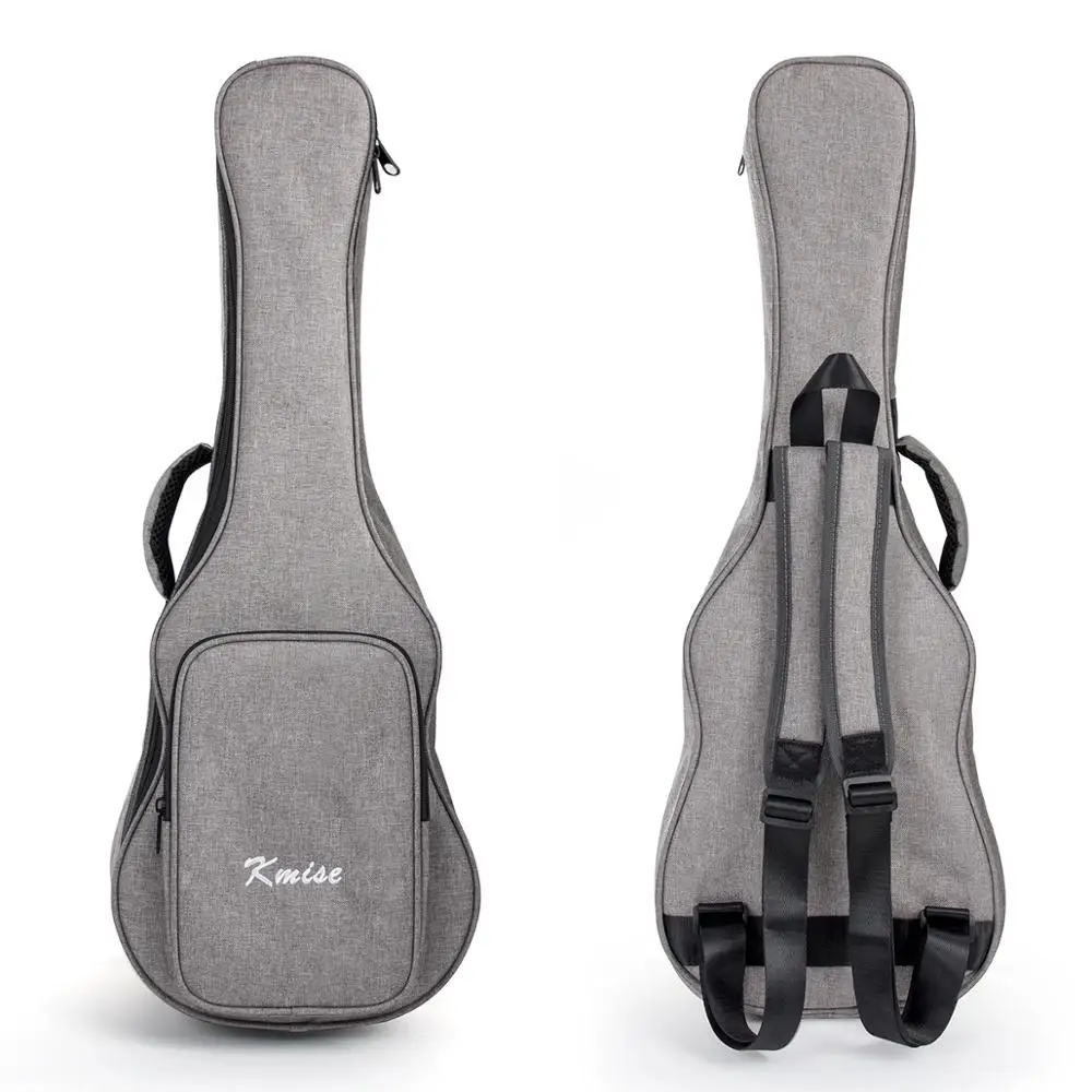 Kmise Ukulele Gig Bag Soft Carring Case Double Strap + 3 Picks for Soprano/Concert/Tenor/Baritone Uke&Guitarlele&Ubass