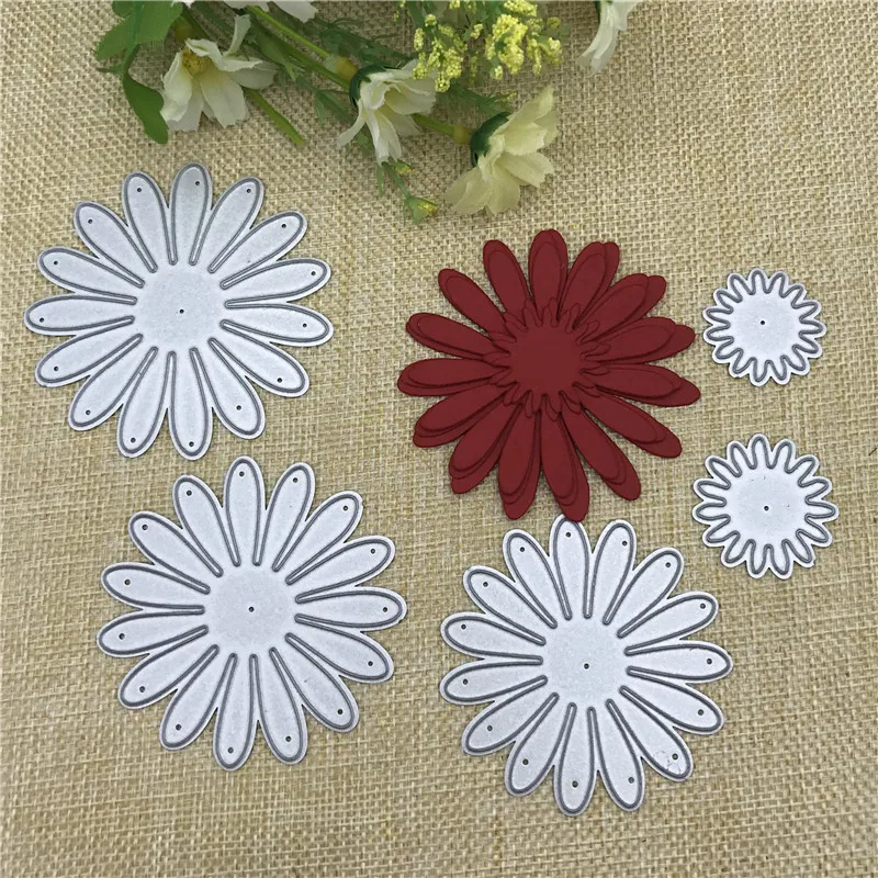 5 Pcs Craft Dies FlowerMetal Cutting die keychain shaker Heart Paper Key Chain Scrapbook Paper Craft Card Punch Art Knife Cutter