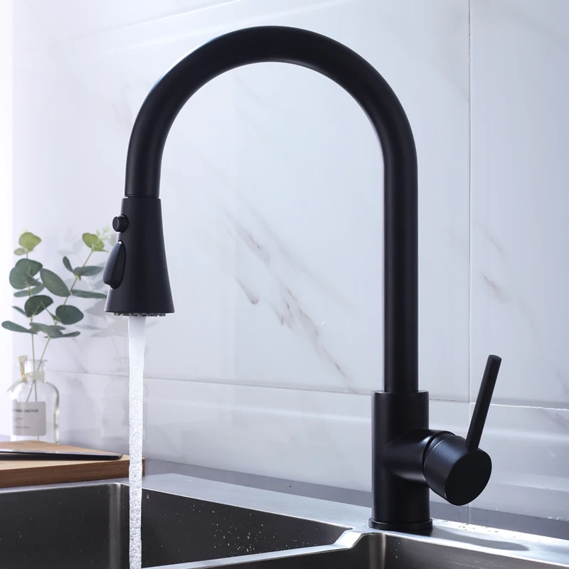 

Brass Black Kitchen Faucet Kitchen Sink Water Tap Hot And Cold Single Handle Tap 360 Rotating Kitchen Faucet