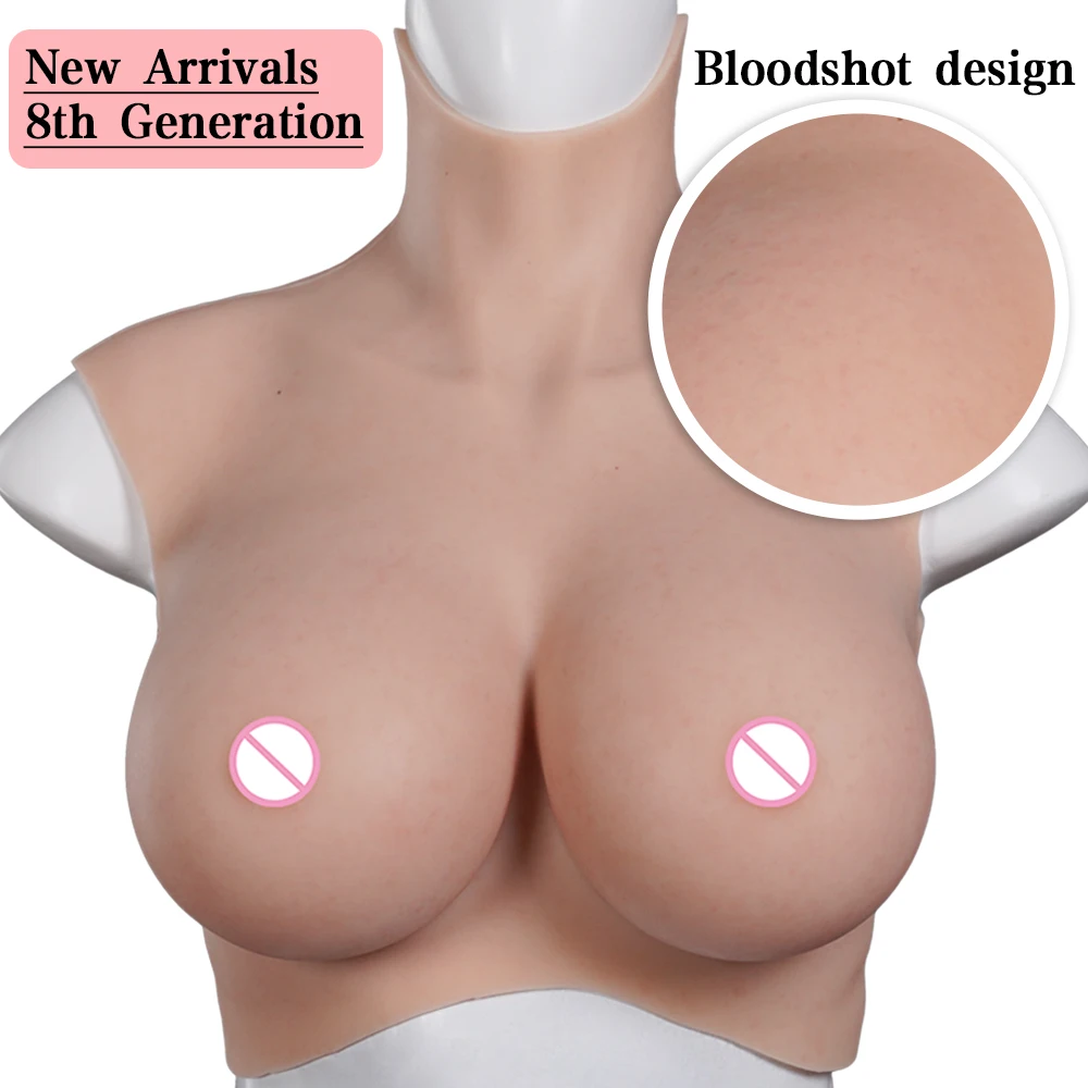 8th Generation New Oil-Free Silicone Fake Boobs With Bloodshot Realistic Breast Forms Tits Crossdresser Drag Queen U-Charmmore