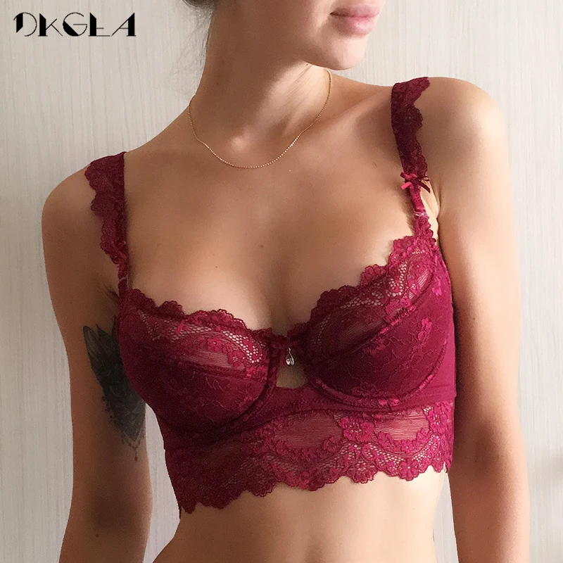 New Lace Lingerie Plus Size C D Cup Ultrathin Bra Sexy Underwear Women Cotton Comfortable Brassiere Black Push Up Bras 38 40 42