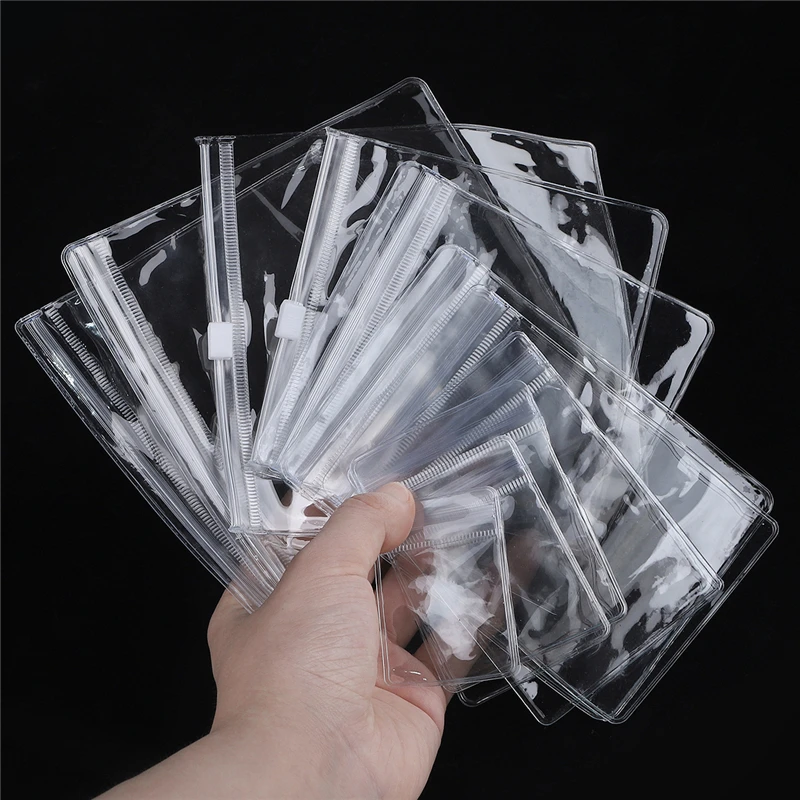 Sacs en plastique à fermeture éclair pour bijoux, optique refermable, sachets de rangement transparents à fermeture éclair, emballage cadeau, 10 pièces, 50 pièces