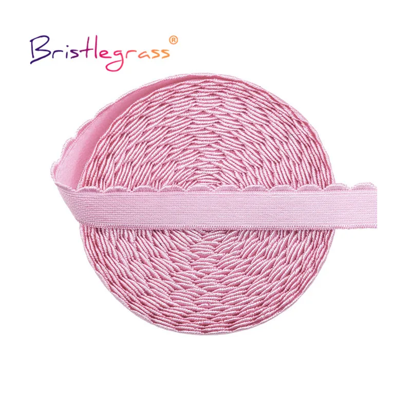 BRISTLEGRASS Plush Bra Strap Elastic Band 3/8 1/2 5/8 10mm 15mm Nylon Shoulder Tape Lingerie Underwear Sewing Trim 2 5 10 Yard