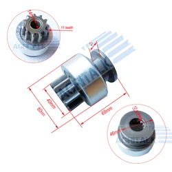 Drive pinion for the starter QDJ265F( 24V 11 teeth) for Weifang Weichai R4105 R4108, R6105 series engine