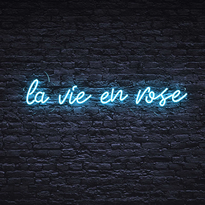 La Vie En Rose Custom Led Neon Night Lights Sign For Room Bedroom Decor Wall Party Decoration Lighting Wedding Birthday