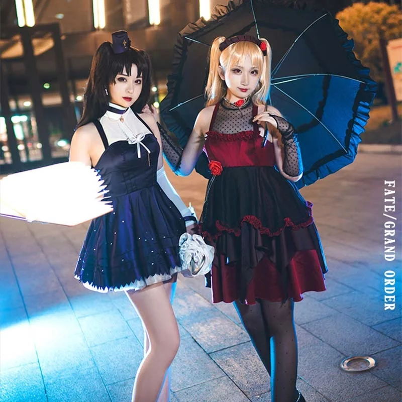 Fate Frand Order Ereshkigal & Ishtar Cosplay Costume Moon Girlfriend Tohsaka Rin Dress Lovely Lolita Dress Halloween Uniforms