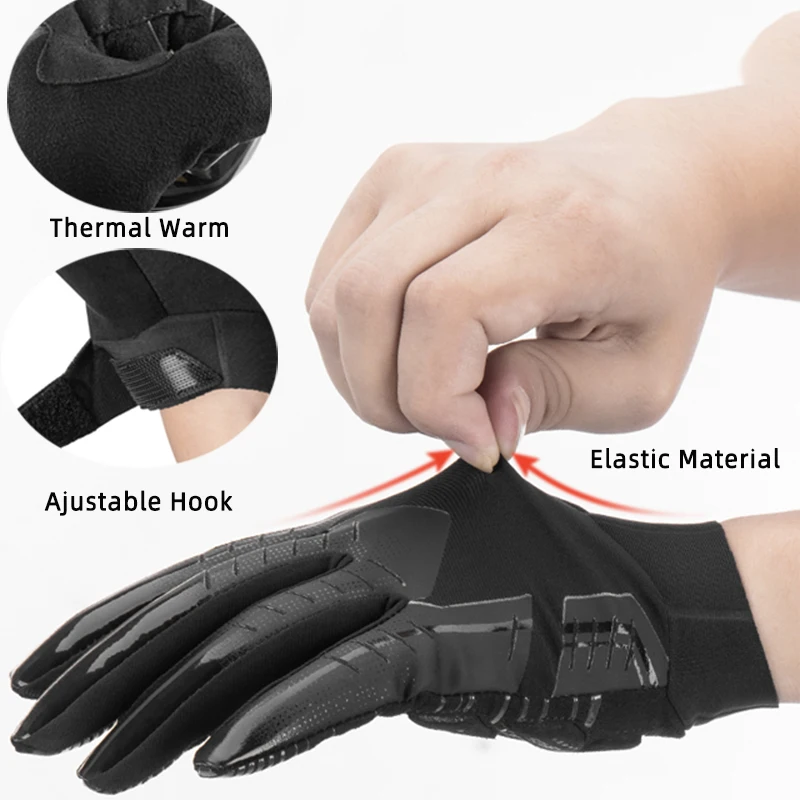 ROCKBROS Winter Cycling Gloves Touch Screen Thermal Warm MTB Gloves Autumn Long Full Finger Bike Gloves Windproof Bicycle Gloves