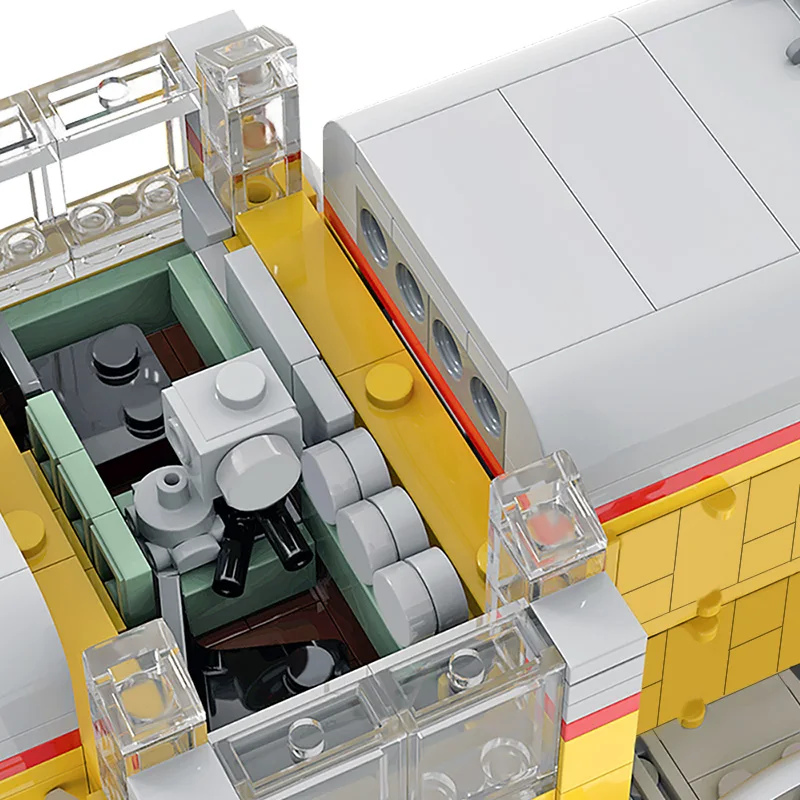 محطة قطار BuildMoc عالية التقنية للسكك الحديدية MOC Union Pacific Alco RS-2 (1:38) نموذج اللبنات الطوب ألعاب القطار للأطفال