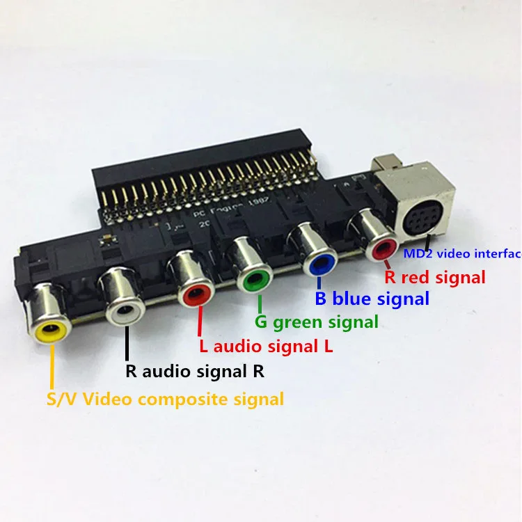 Ulepsz wzmacniacz wideo wyjście sygnału RGBS wyjście Audio karta RGBS dla NE-C szt. Konsola silnika PC dla Grafx TV AC RGBS conveter