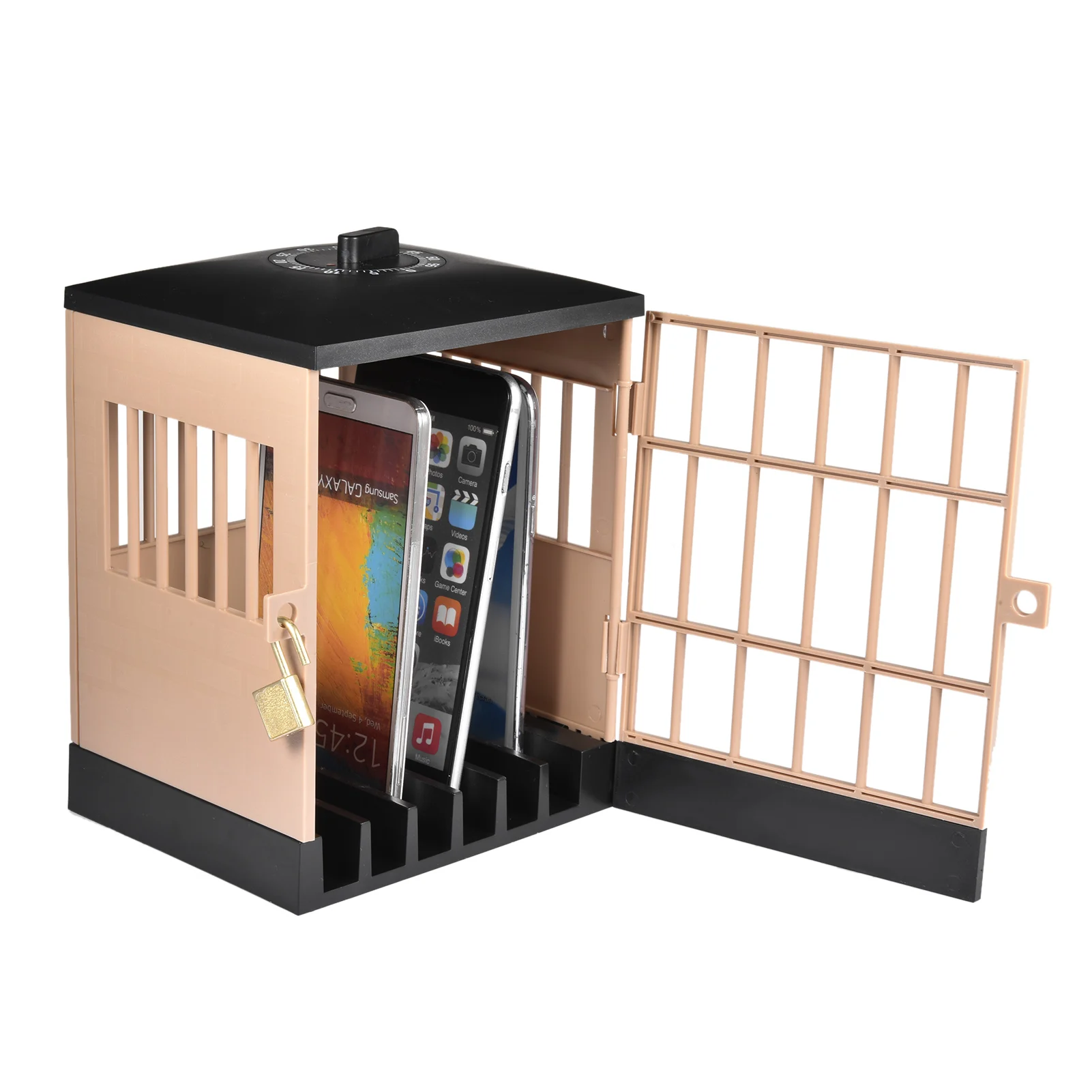 Mobile Phone Jail Cell Prison Lock Up Safe Smartphone Home Table Office Gadget Storage Organizer Organizador Cosmetic  Organizer