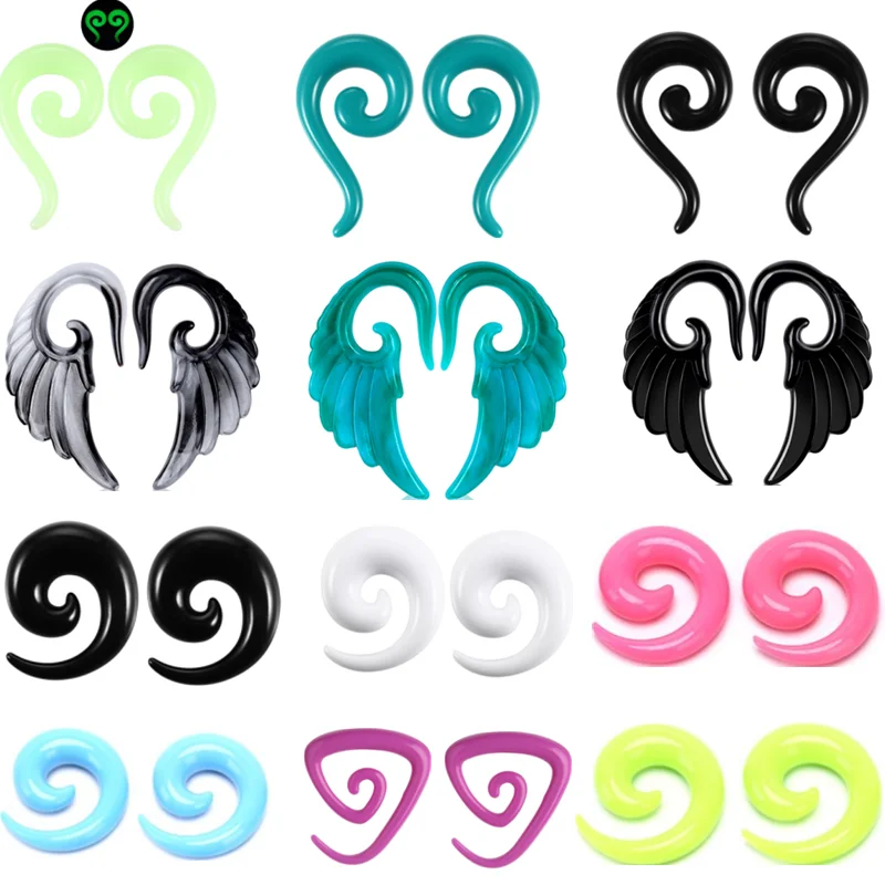 1pair Acrylic Spiral Plugs And Tunnels Flesh Punk Snail Strechers Taper Expander Ear Piercing Unisex Personlity Jewelry