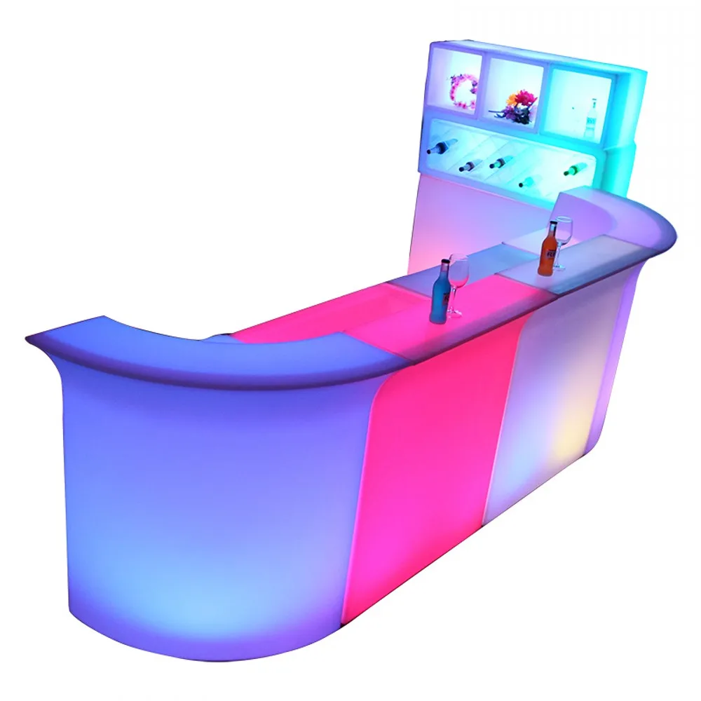 New LED Luminous Bar Counter Waterproof Rechargeable Wine Cabinet  LED Furniture 16 Color Changing Club Waiter Bars Disco Supply