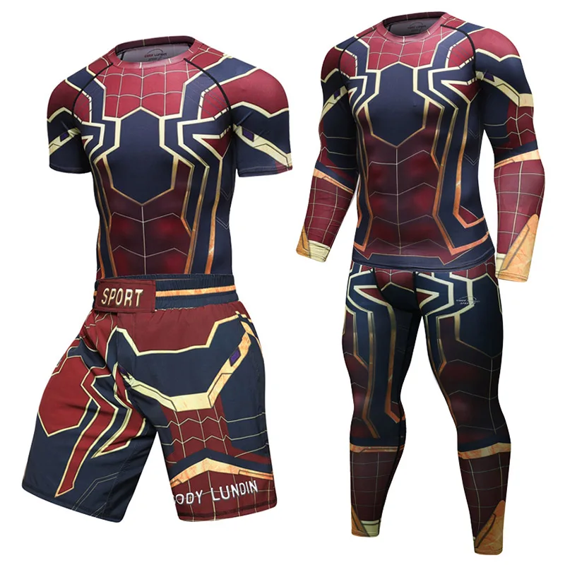 MMA Bjj Boxing Sports T Shirt Męski Rashguard Jiu Jitsu T Shirt Długi rękaw Fitness Muay Thai Sweter Spodnie Szorty Koszulka bokserska
