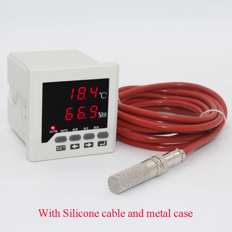 

Digital temperature and humidity controller with 4 relay output with RS485 with high temp. sensor thermostat and Hygrometer