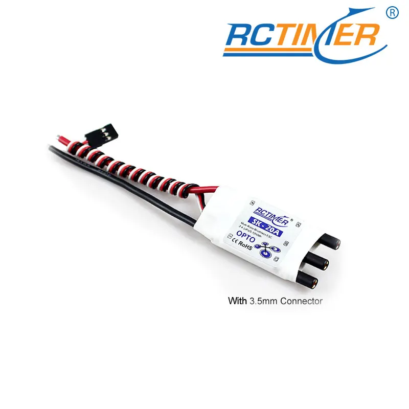 Rctimer-CONTROLADOR DE VELOCIDAD multirotor, dispositivo de control de velocidad, OPTO ESC 20A
