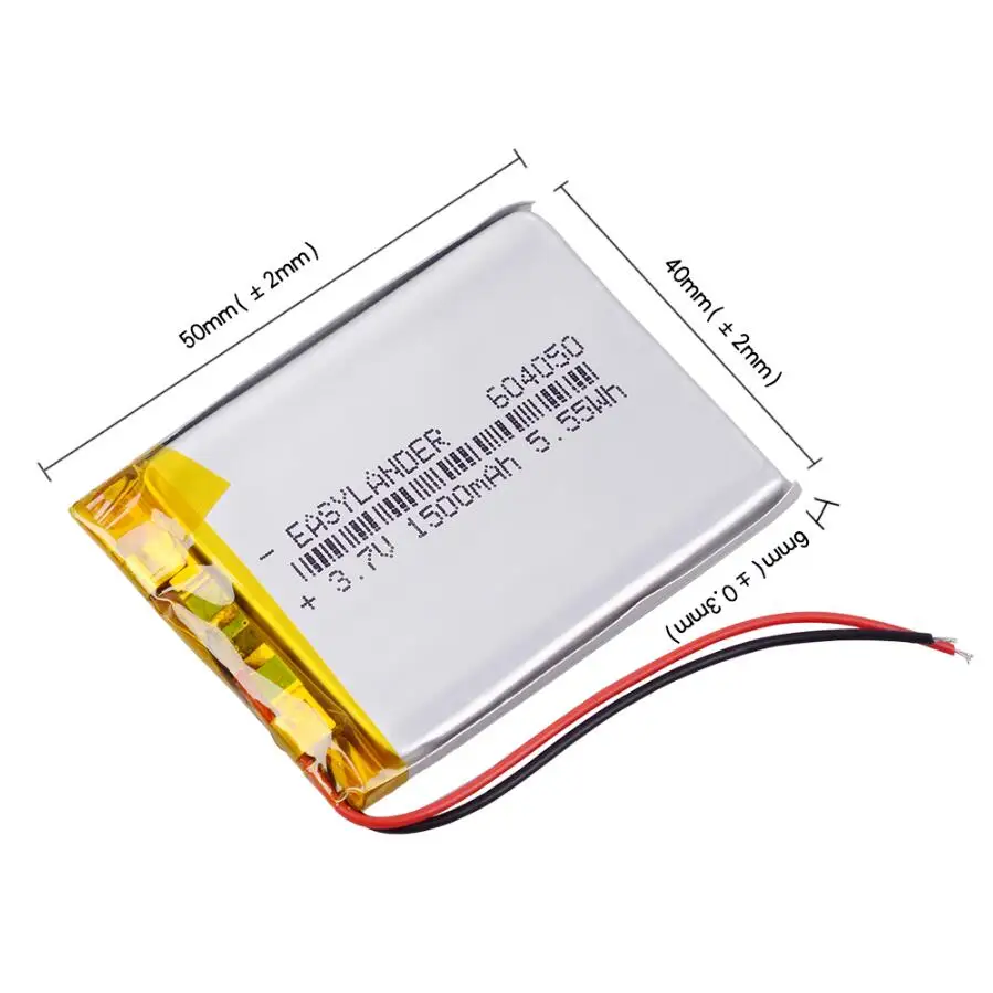 

600PCS/LOT 604050 3.7V 1500mAh AND li-Polymer Li-ion Battery For GPS navigator DVR MP3 MP4 free shipping