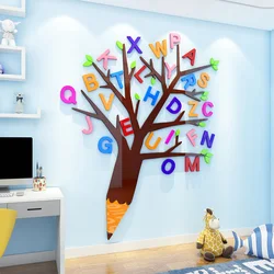 Kindergarten Classroom Wall Decoration Wall Stickers Children Bedroom Room 3D Wall Sticker Painting Alphabet tree Wall Sticker