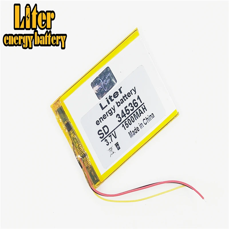 3 line 345361 3.7V 1500mAh 355060 Lithium Polymer Li-Po Rechargeable Battery For Mp3 MP4