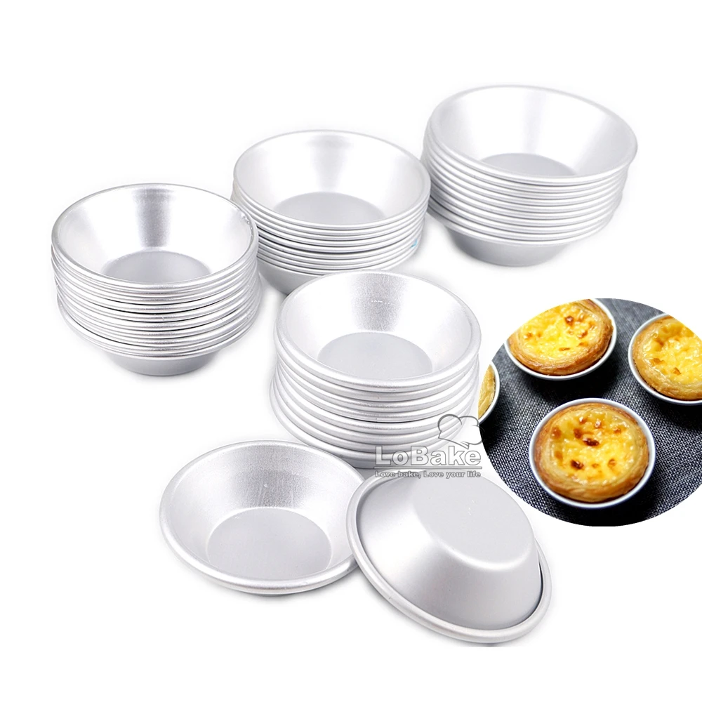 

4 размера, 10 шт., круглый алюминиевый анодированный сплав, держатель для яичных пирогов, сковорода для кокосовых пирогов, форма для кексов, пудинга, DIY пекарня