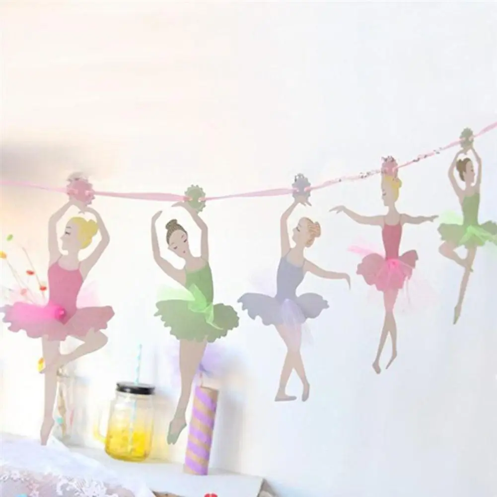 Lovely Dancing Ballet Girl Hanging Bunting Kindergarten Party Decoration