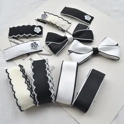 1 Yard Black And White Lace Classic Ribbon 25MM Diy Hairpin Bow Hair Accessories Headwear Material Lace For Crafts