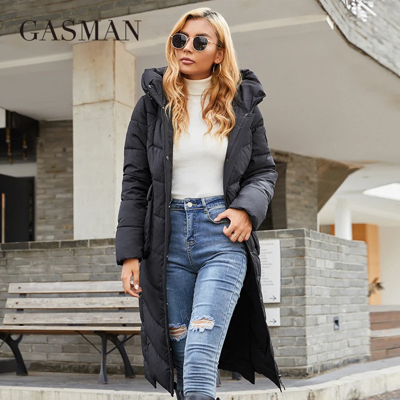 GASMAN 2022 Women\'s winter jacket Brand high quality long down jackets female Big pocket zipper Stand-up collar warm parka 21362