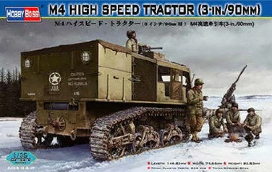 HOBBYBOSS model kit 82407 M4 HIGH SPEED TRACTOR 3-IN./90MM 1/35 SCALE MILITARY KIT