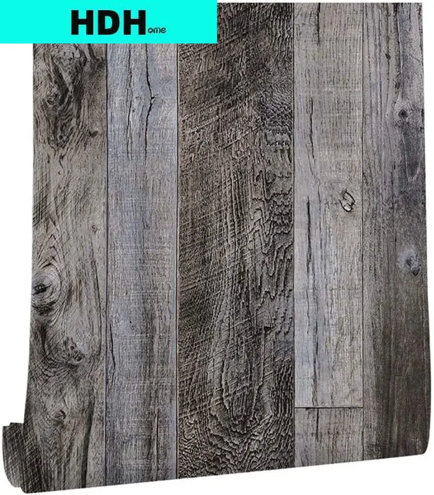 Grey Wood Wallpaper Stick and Peel Wallpaper Self Adhesive Removable Shiplap Contact Paper Wood Texture Wood Look Vinyl Thicken