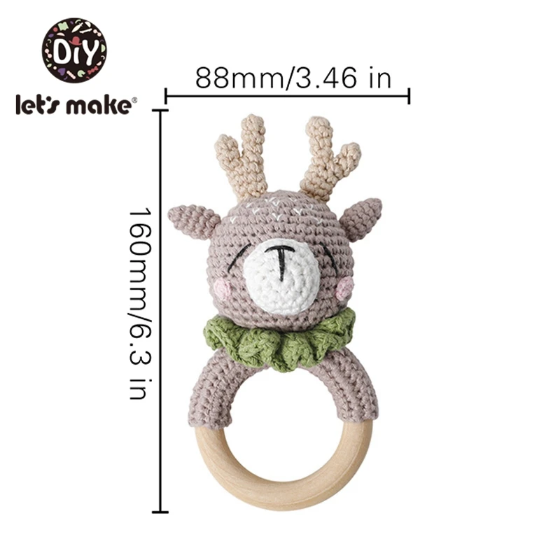 1 Móc Amigurumi Móc Bằng Voi Con Cú Lục Lạc Chuông Tùy Chỉnh Sơ Sinh Núm Vú Giả Kẹp Montessori Cho Bé Đồ Chơi Giáo Dục Cho Bé Lục Lạc Sản Phẩm