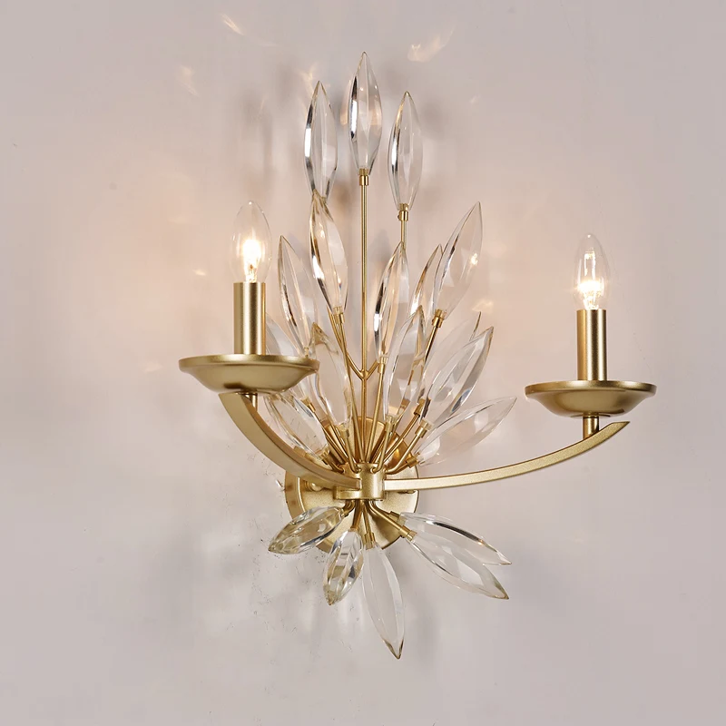 

2025 New luxury Crystal Wall Lamp Gold Sconce AC110V 220V Lustre LED Wall Lights For Home And Hotel