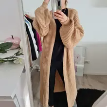 Long Knitted Cardigan Women Tops #4