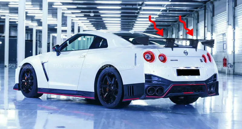 For Nissan GTR R35 GT-R Nsm-Style Ver2 FRP Unpainted Rear Trunk Diffuser GT Spoiler Wing Lip Bodykits