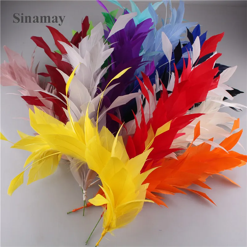 Beautiful Goose Feathers Wedding Decoration DIY Accessories Vintage Red Hairpin Dinner Party Decoratives Plume Headwear 1PCS/LOT