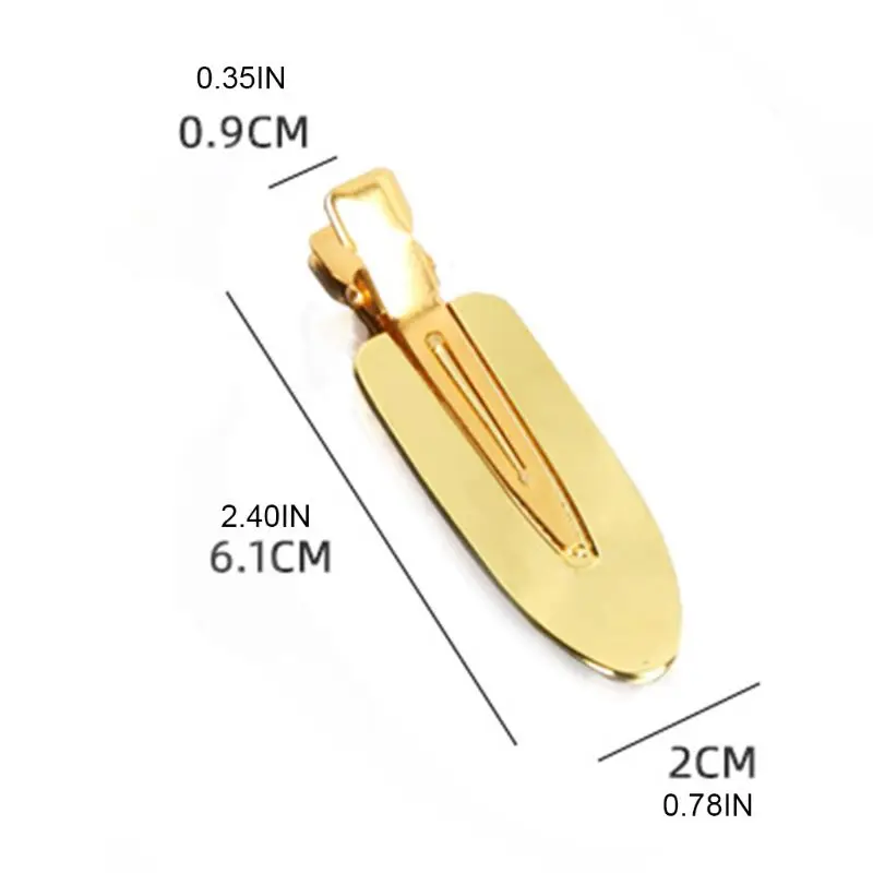골드 심리스 No-Bend 헤어 클립, 비주름 없음 마크 핀 컬 클립 헤어스타일 앞머리 손가락 웨이브 메이크업 헤어핀, 2 개