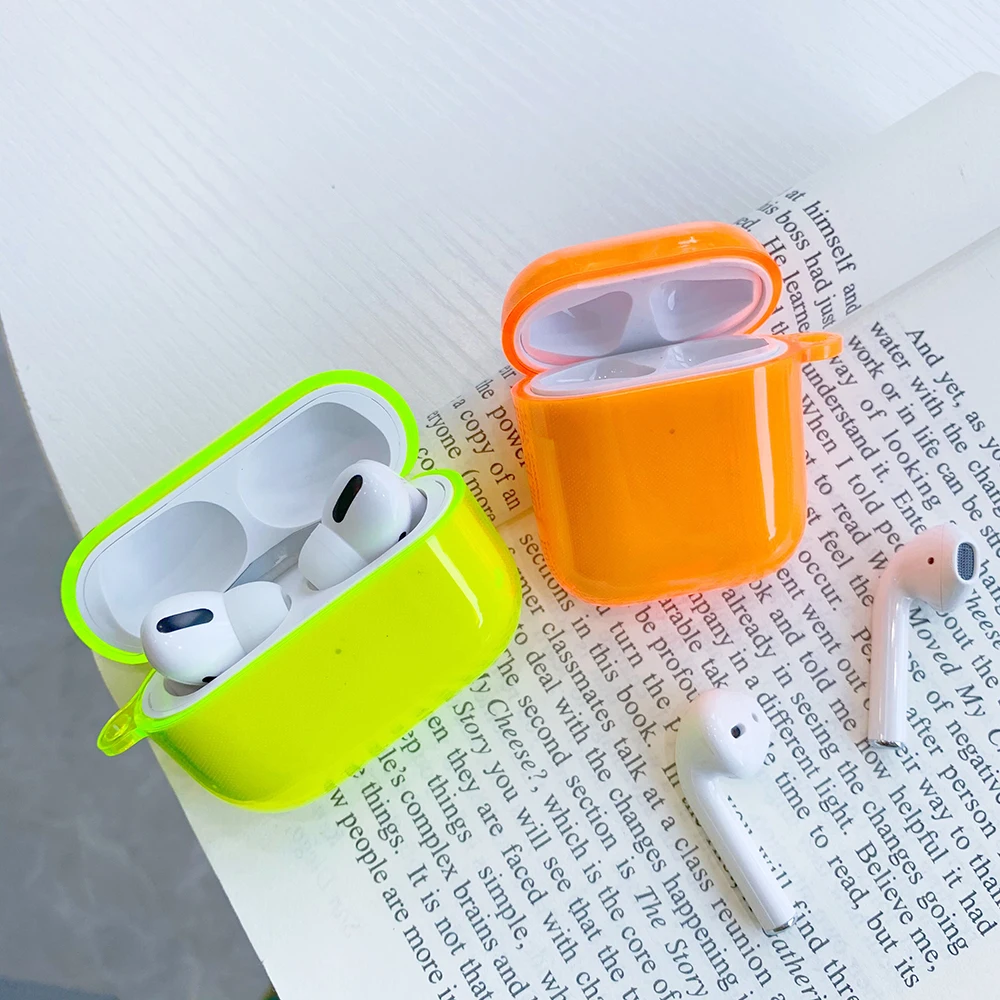 Neon Fluorescence Color Earphone Case For Apple Airpods 3 Cases Wireless Earphone Cover For Airpods Pro 2 1 Headset Soft TPU Box