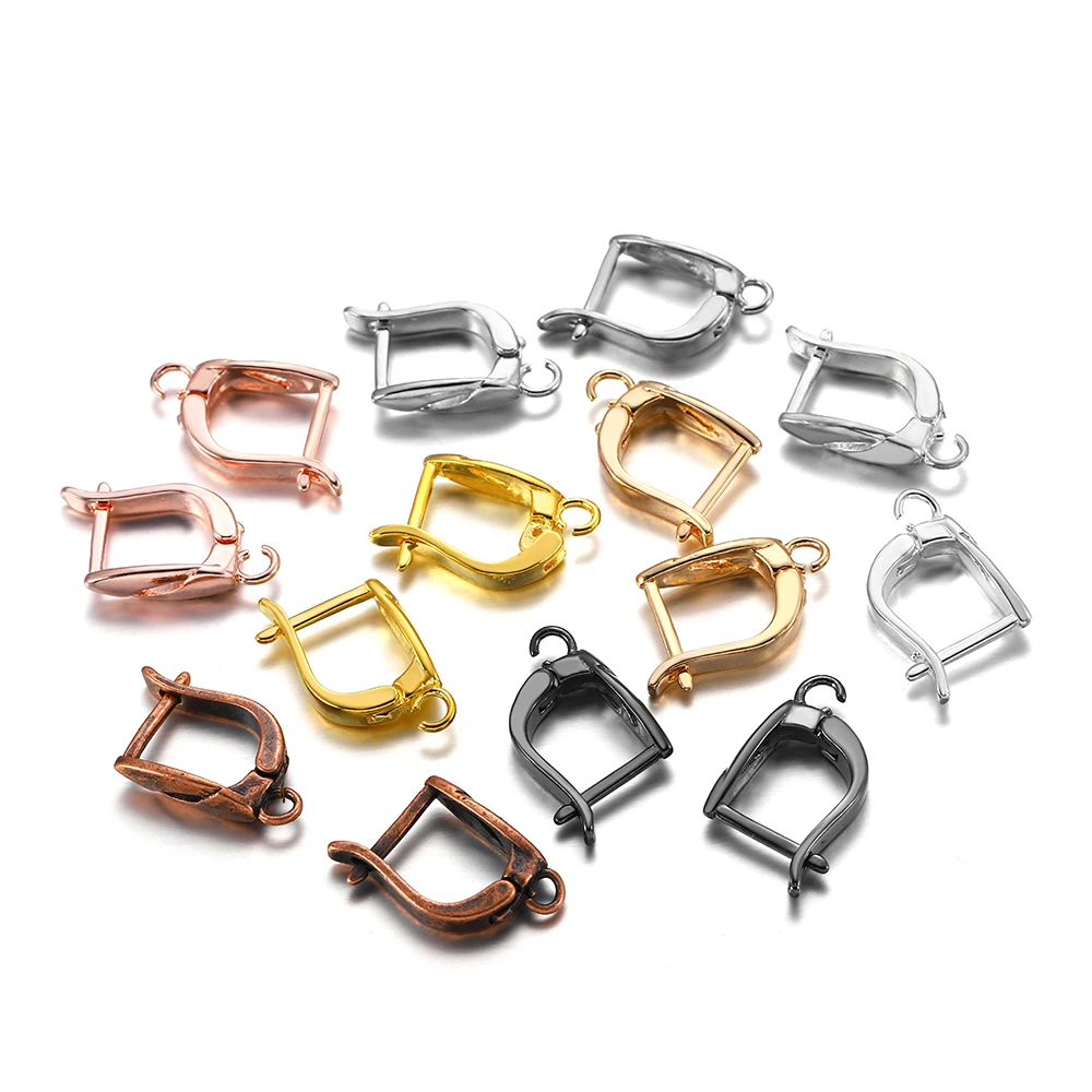 6-12Pcs/lot Brass French Earrings Hooks Clips Lever Back Open Loop Clasps For Diy Jewelry Making Findings Supplies Accessories