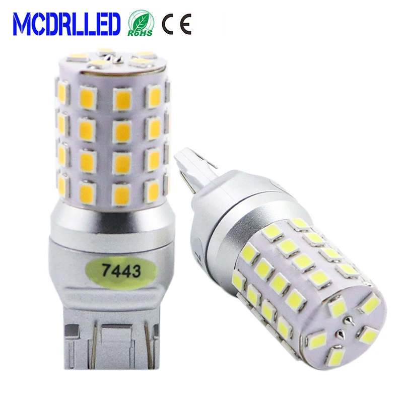 

Mcdrlled 2PCS T20 7443 7440 Car LED Turn Signal Light Auto Brake Lamps Reverse Bulbs 5W Red Yellow White