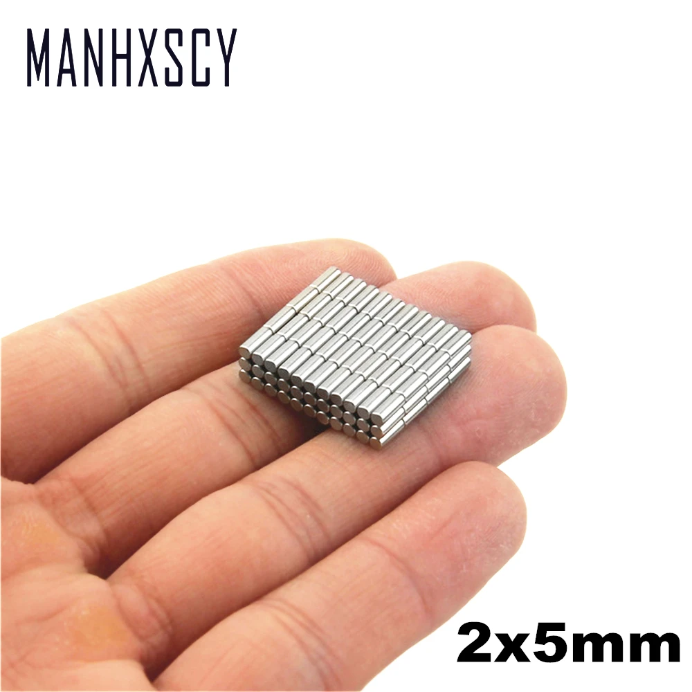 

1000pcs Neodymium N35 Dia 2mm X 5mm Strong Magnets Tiny Disc Nd-Fe-B Rare Earth For Crafts Models Fridge Sticking magnet 2x5mm