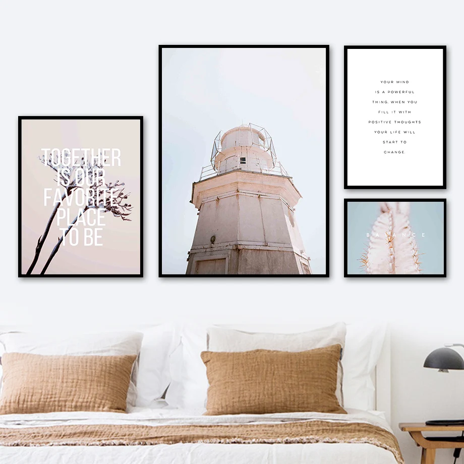 Cactus Desert Plant Dandelion Lighthouse Posters And Prints Canvas Painting Modern Retro Minimalist Inspired Wall Art Home Decor