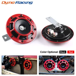 2pcs 12V 115dB Hella Super Loud Compact Electric Blast Tone Air Horn Kit For Motorcycle Car Red/Black