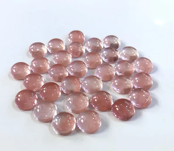 Wholesale Cherry Quartz 8mm Round Shape Cabochon Beads For Jewelry Cabochon Bead Genuine Stone 5pcs/lot free shipping