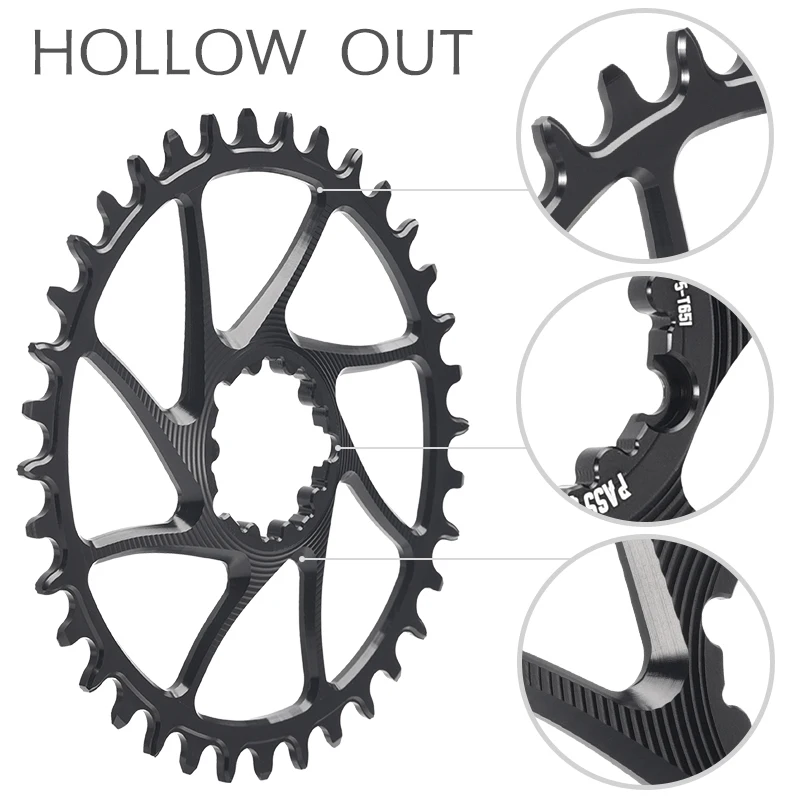 Silver For SRAM Gx xx1 Eagle GXP 3mm Offset PASS QUEST Crankset MTB Narrow Wide Chainring 28T 30T 32T 34T 36T 38T Chainwheel