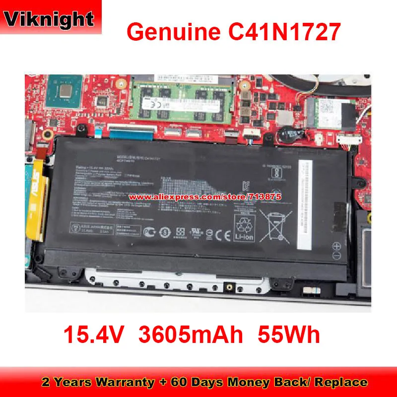 

Genuine C41N1727 Battery GU501GM for Asus ROG Zephyrus M GM501 GM501GM-0021A8750H GM501GM-EI003T GM501GS-EI017T 15.4V 55Wh