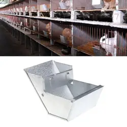 Rabbit Hutch Trough Feeder Wide Mouth Metal Drinker Food Bowl Equipment Tool Feeding Supplies For Rabbits And Small Animals