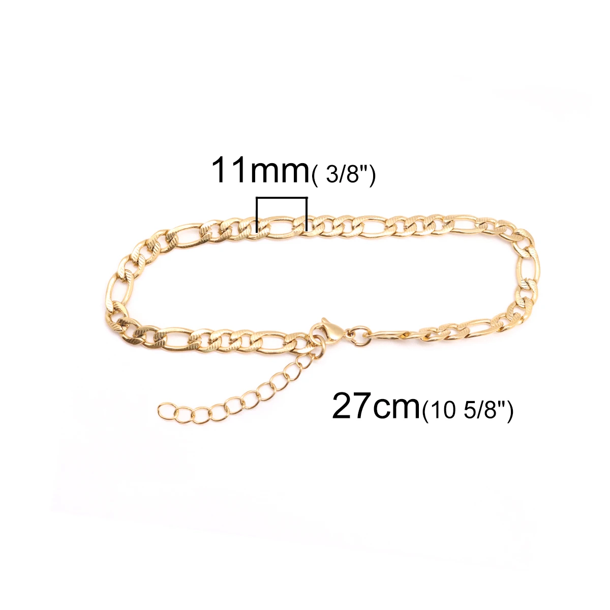 New Fashion 304 Stainless Steel Anklet Gold Color Oval For Women Summer Beach sandals Foot Jewelry 23.5cm(9 2/8