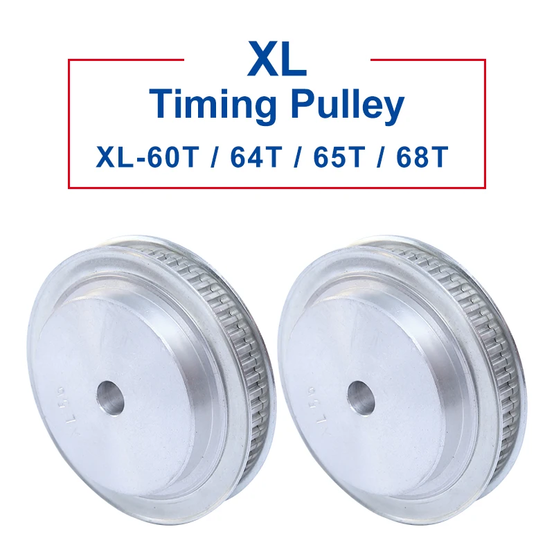 1 pcs XL-60T/64/65T/68T Timing Pulley Aluminum Material Belt Pulley Process Hole 12 mm Slot Width 11 mm For XL-10 mm Timing Belt