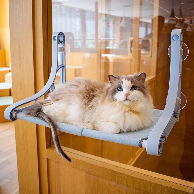 Cat Window Perch Pet Cat Hammock 360 Degree Sunbath for Indoor Resting Heavy Duty Suction Cups Structure Design Holds Up To 22kg